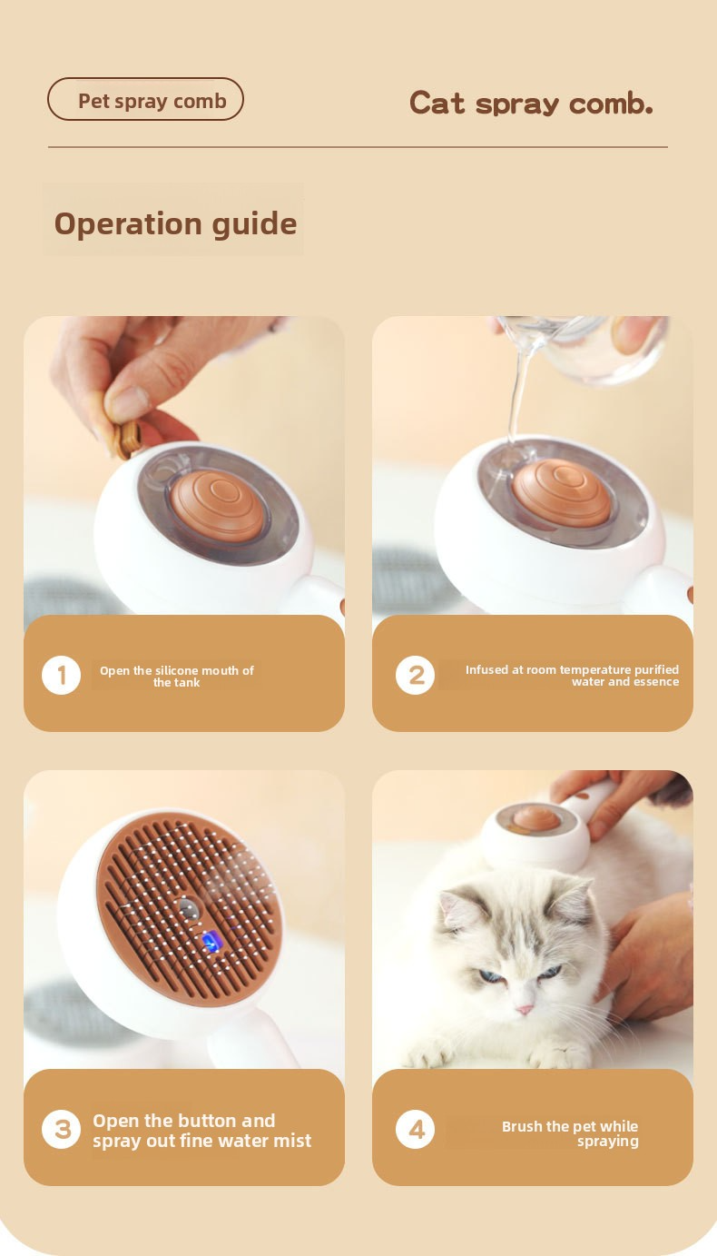 Anti-Static Pet Spray Hair Removal Comb