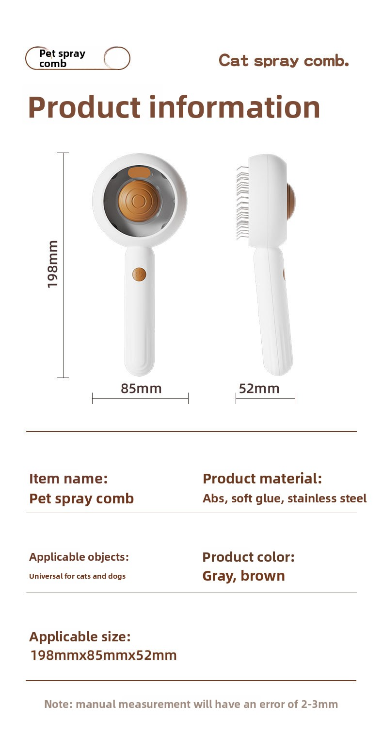 Anti-Static Pet Spray Hair Removal Comb