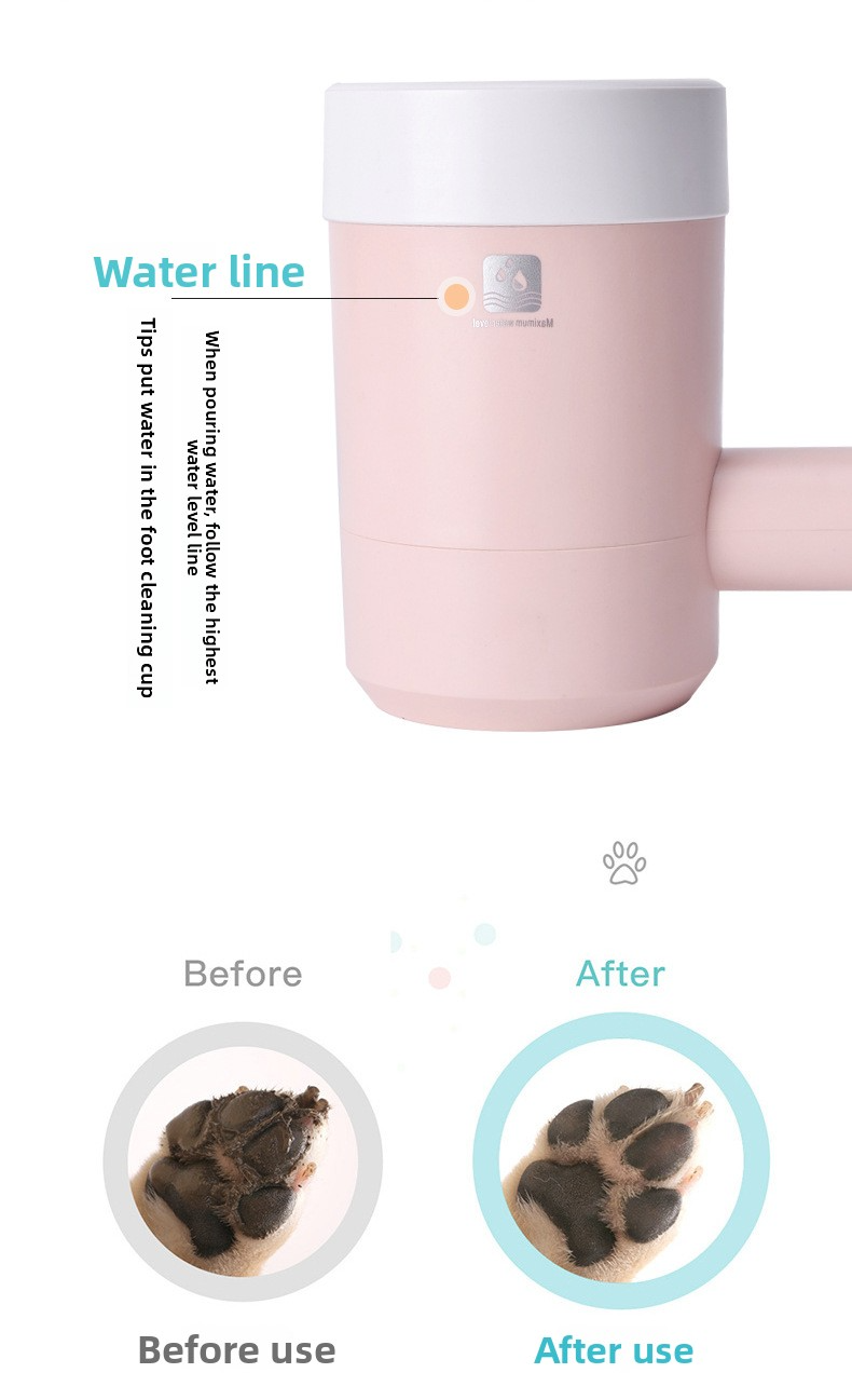 Portable Pet Paw Washer Cup with Soft Silicone Brush