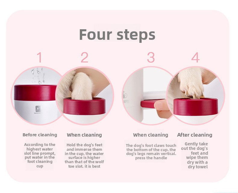 Portable Pet Paw Washer Cup with Soft Silicone Brush