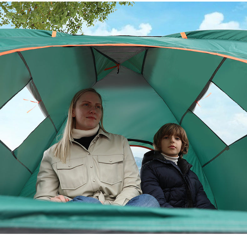 Outdoor 3-4 Person Fully Automatic Thickened Sun Protection Tent 2 Person Single Double Folding Portable Camping Tent