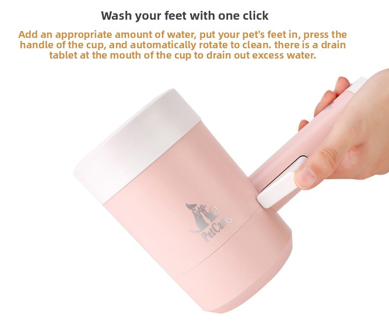 Portable Pet Paw Washer Cup with Soft Silicone Brush
