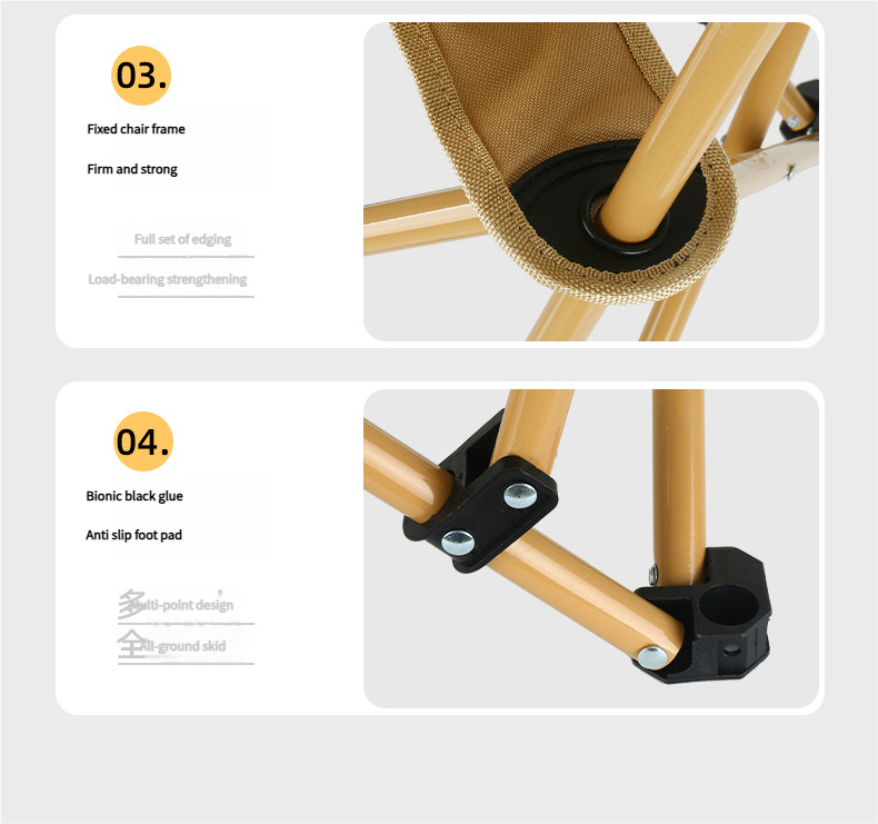 Outdoor Camping Folding High Back Moon Chair