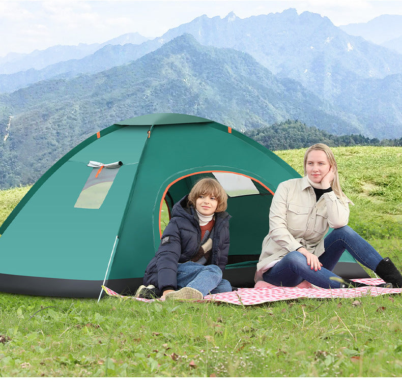 Outdoor 3-4 Person Fully Automatic Thickened Sun Protection Tent 2 Person Single Double Folding Portable Camping Tent