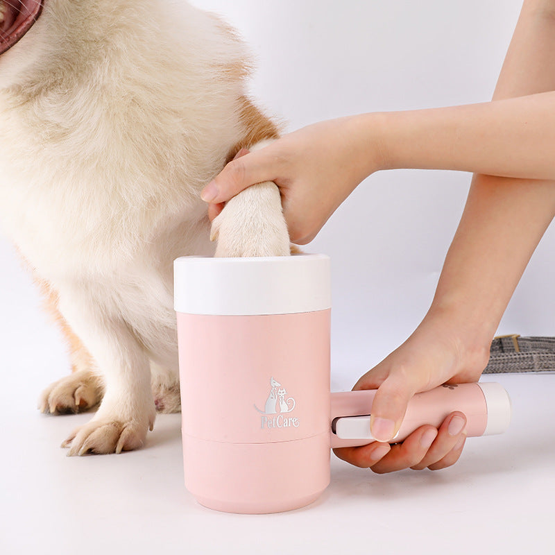 Portable Pet Paw Washer Cup with Soft Silicone Brush