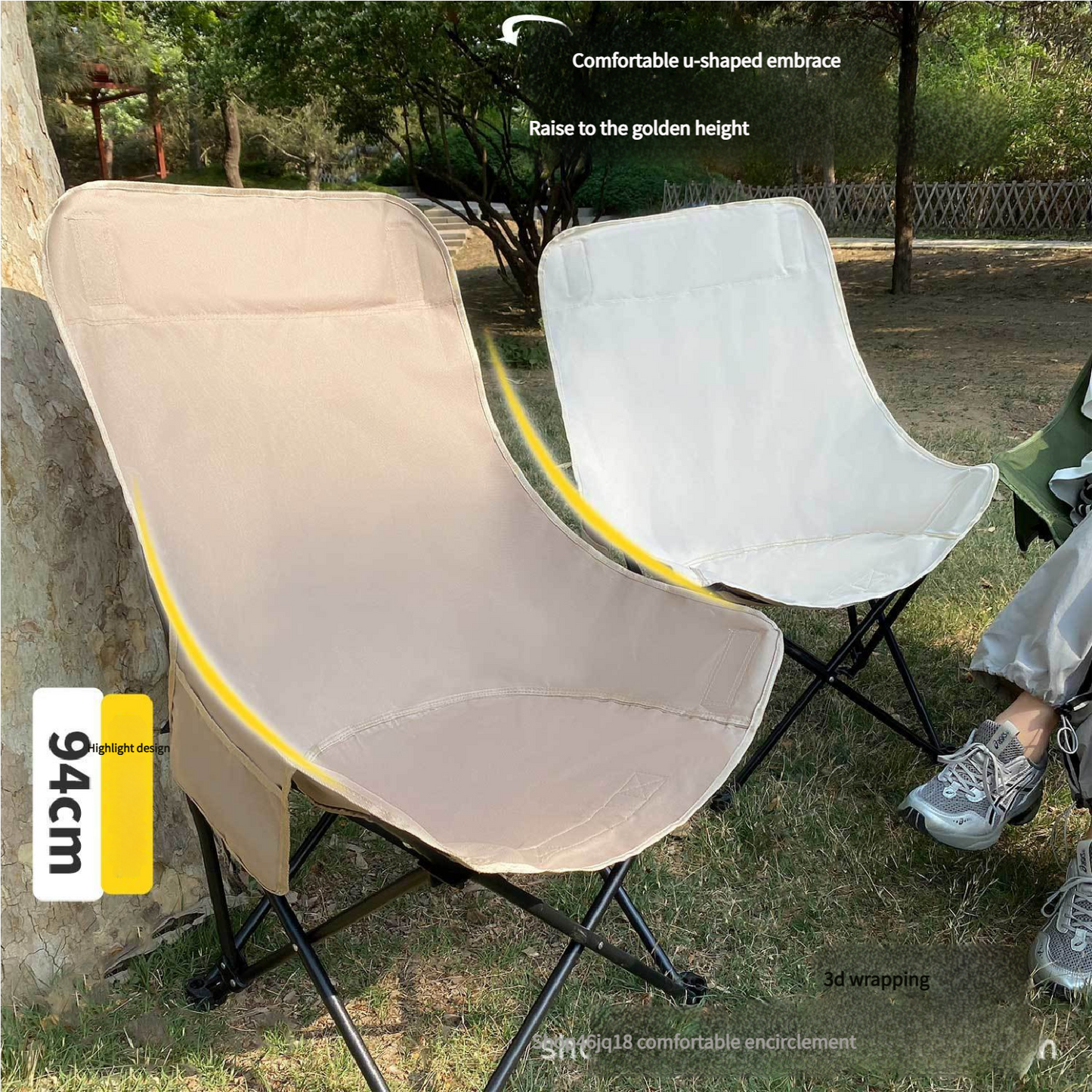 Outdoor Camping Folding High Back Moon Chair