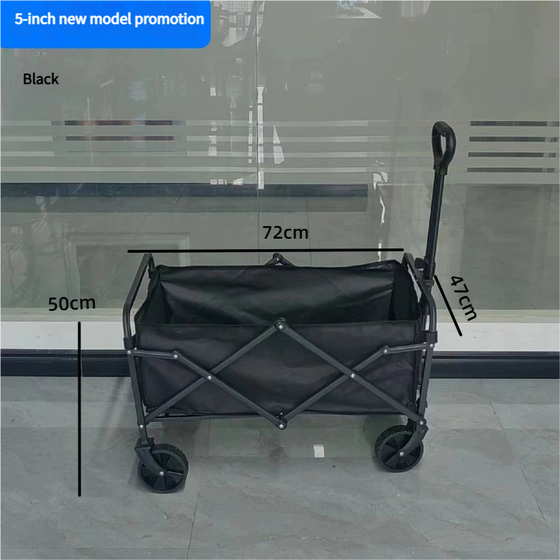 Outdoor Foldable Chaise sofa seat  with Integrated Wagon Pull Camping Cart