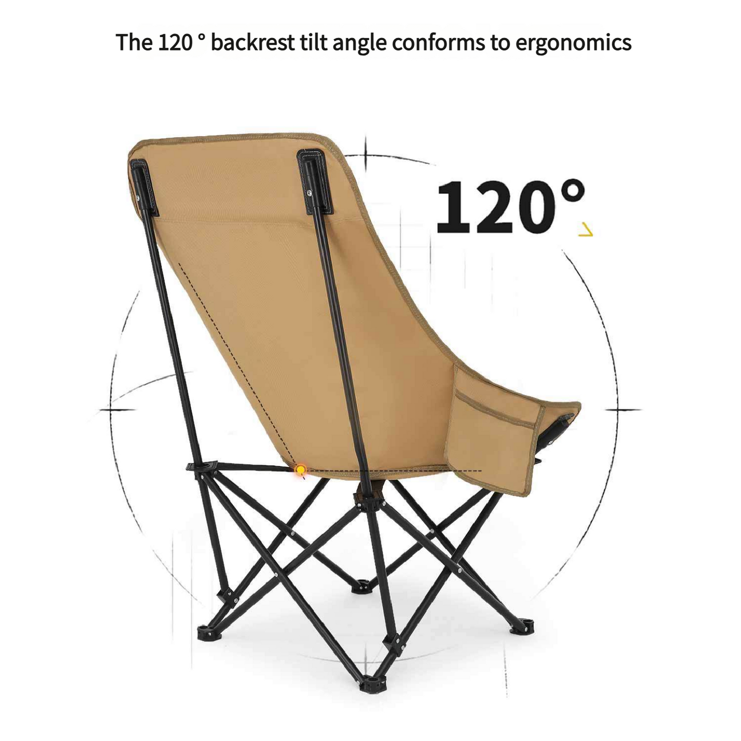 Outdoor Camping Folding High Back Moon Chair