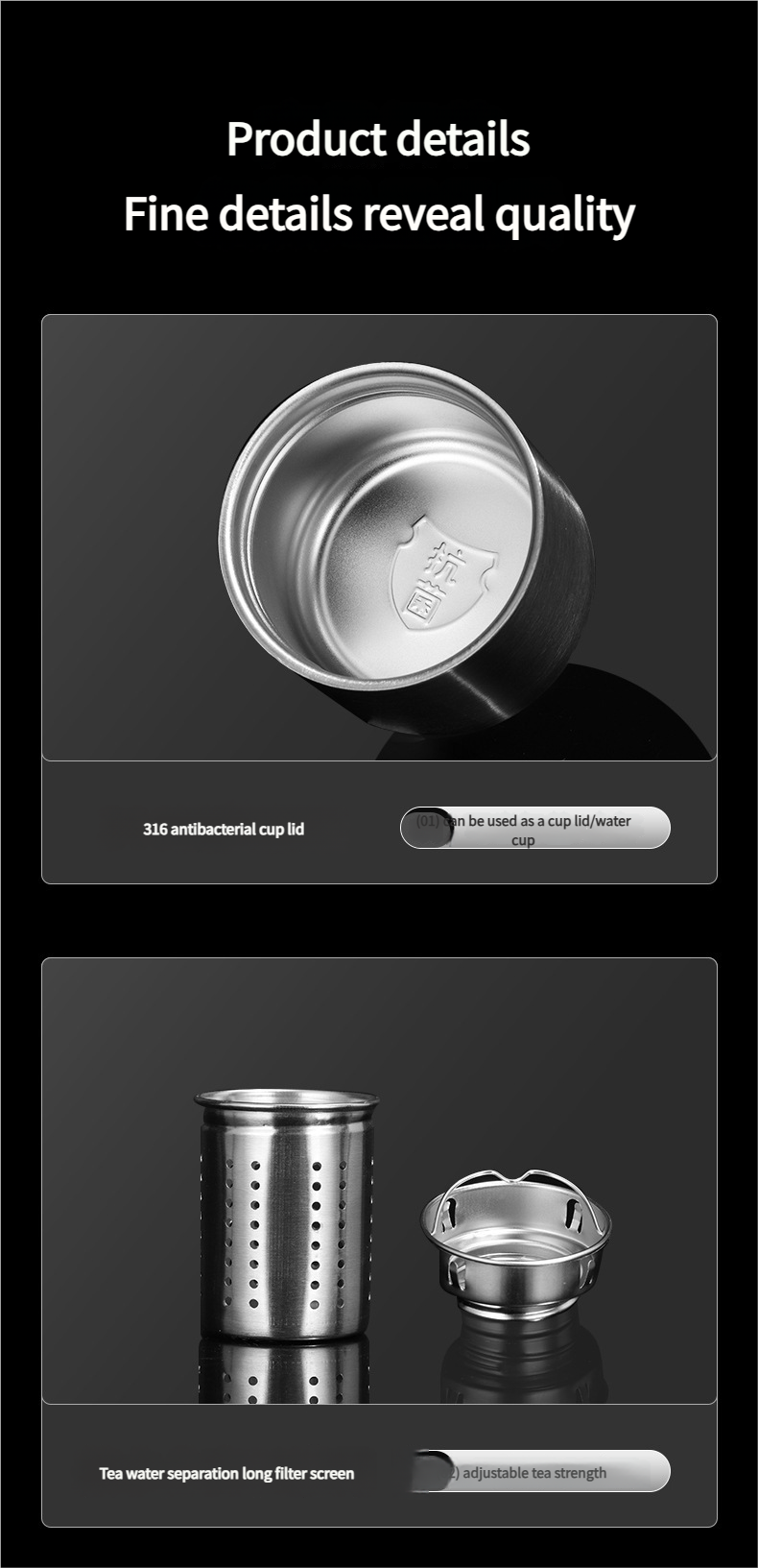 316 Stainless Steel Outdoor Travel Hiking Portable Insulated Cup