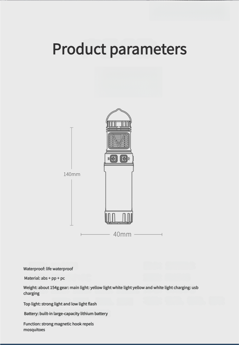 Camping Light with Mosquito Repellent Function