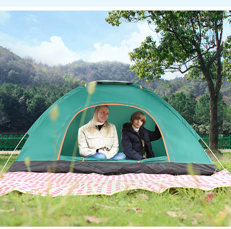 Outdoor 3-4 Person Fully Automatic Thickened Sun Protection Tent 2 Person Single Double Folding Portable Camping Tent