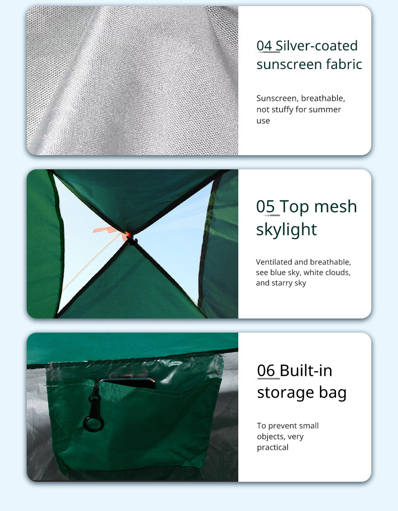 Outdoor 3-4 Person Fully Automatic Thickened Sun Protection Tent 2 Person Single Double Folding Portable Camping Tent