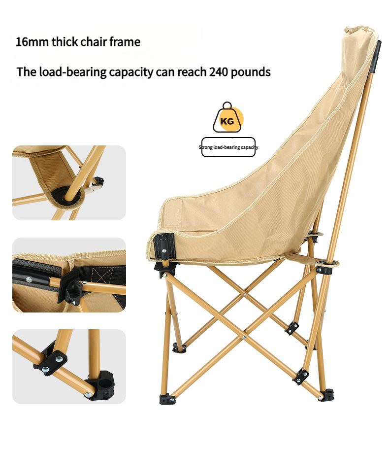 Outdoor Camping Folding High Back Moon Chair
